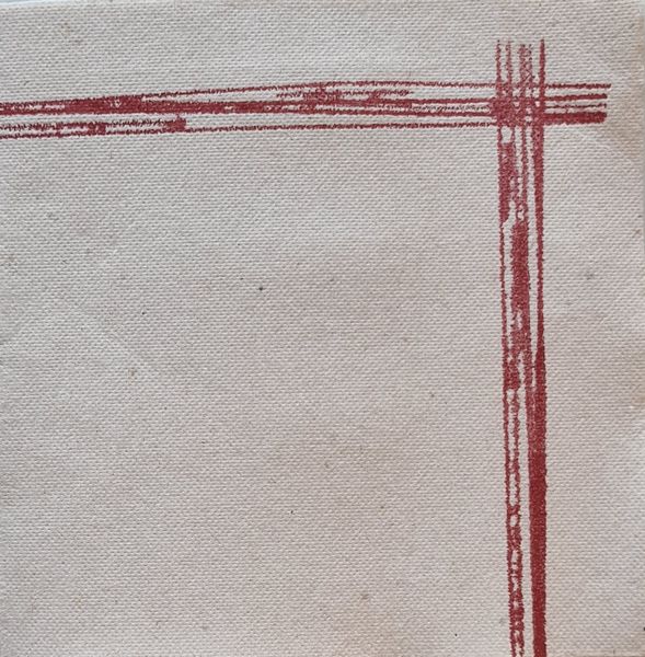 Guardanapo Ponta / Ponta  40x40 CM. Natural Dec. Bordeaux 1200 UN