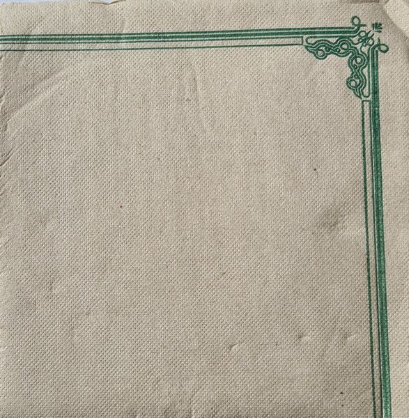 Guardanapo Ponta / Ponta  40x40 CM. Natural Dec. Bordeaux 1200 UN