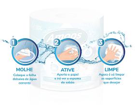 Bobine Rolo Papel Multiusos 3 Folhas Aquative com Sab�o 6 Unidades